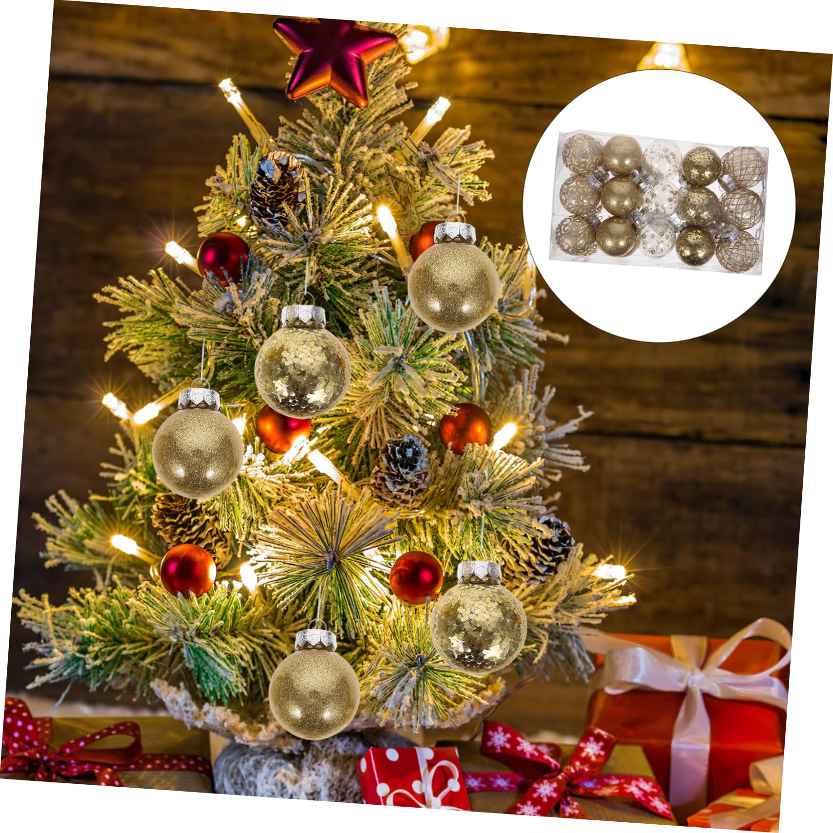 Garneck 30stücke Weihnachtsbaumkugeln zum Aufhängen Christbaumkugeln aus Robustem Material Dekokugeln für Weihnachtsdeko Anhänger für Christbaum Weihnachtskugeln für Zuhause und Büro
