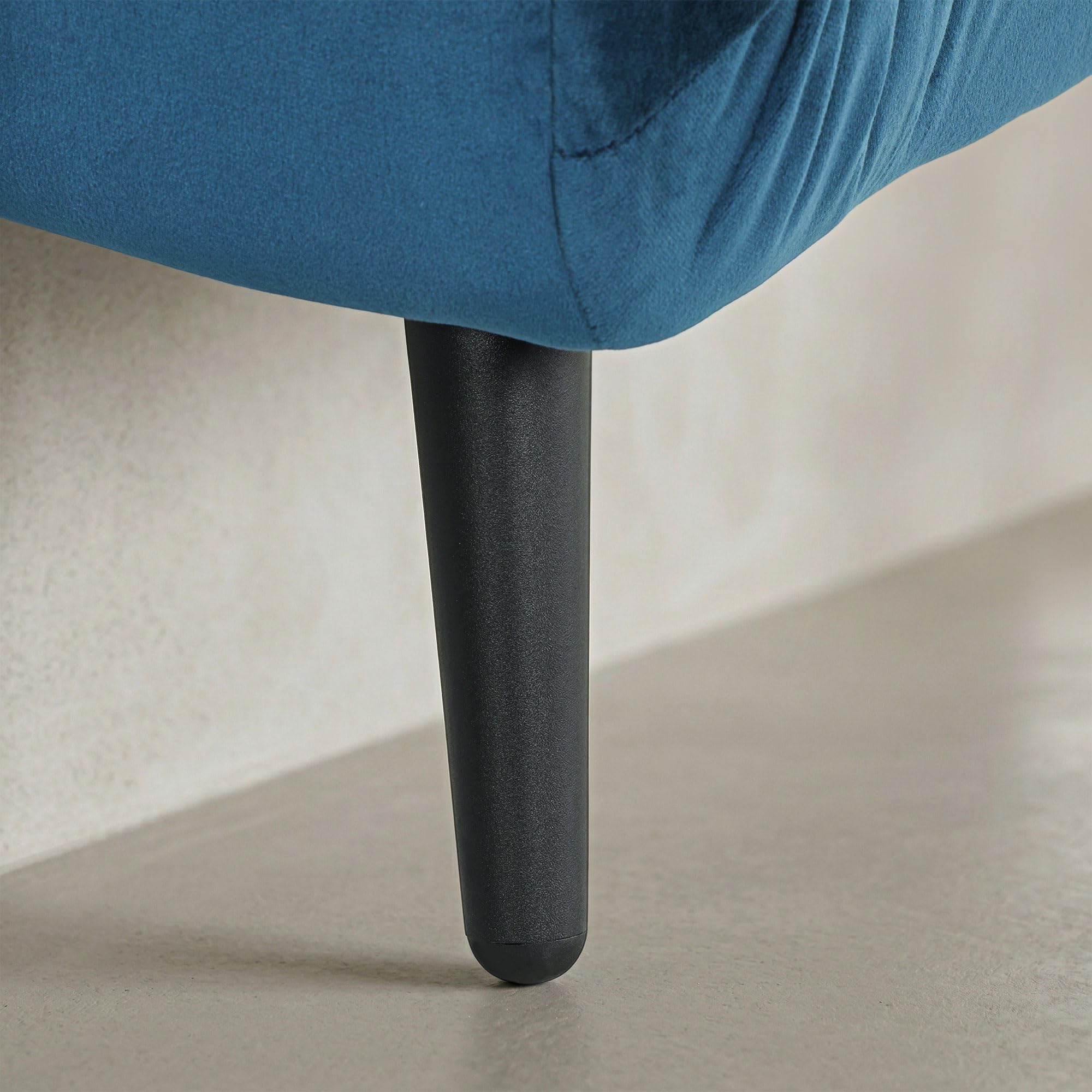 HOMCOM Poltrona Letto Singolo 3 in 1 Pieghevole Trasformabile, Schienale Regolabile 3 Posizioni, Cuscino Spesso, Divano Letto in Velluto, Soggiorno, Camera da Letto, Facile Montaggio, 88x92x88cm, Blu