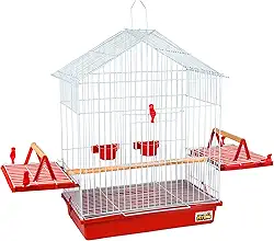 JEL PLAST GAIOLA CALOPSITA TETO ARAMADO- VERMELHO, MÉDIO