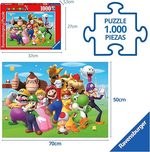 Miniatura 4 de Ravensburger Super Mario Brothers Bros - Rompecabezas de 1000 piezas para adultos y niños a partir de 12 años, 500, color verde