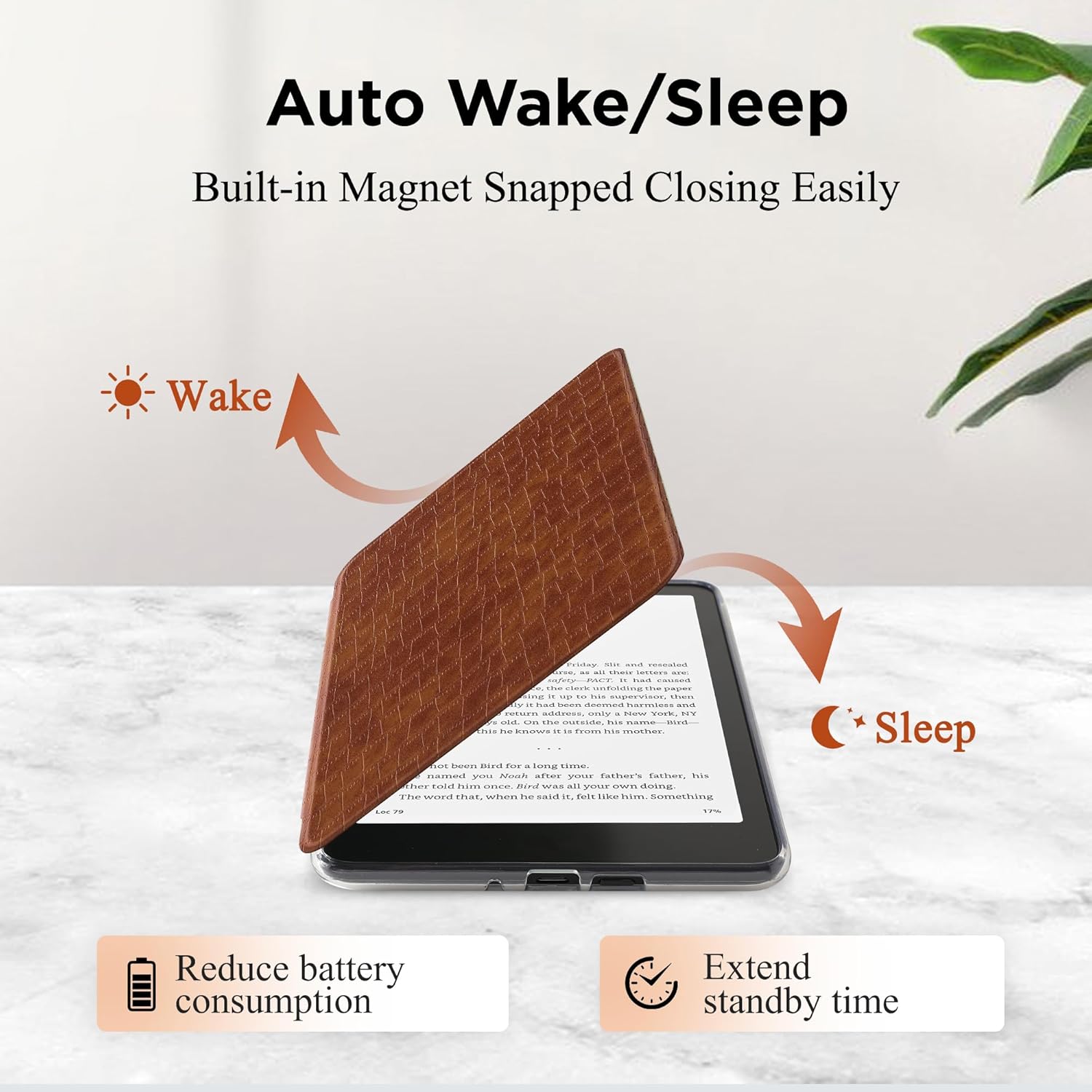 Magnetic Detachable Case for All-New 7" Kindle Paperwhite 12th Gen 2024 and Kindle Colorsoft Signature Edition, Slim PU Leather Cover Trifold Stand Case