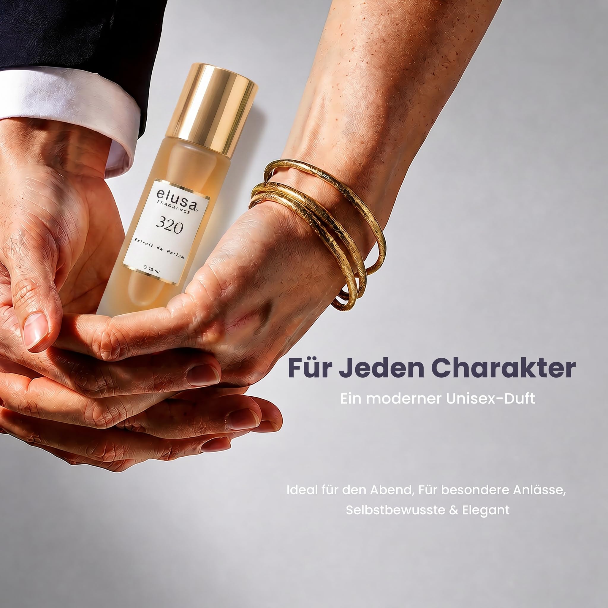 Elusa Fragrance 320 Extrait de Parfum 15ml – Unisex Parfum Damen Herren – Süßer Kirsch Duft mit Mandel & Tonkabohne – Fruchtig, Gourmand & Langanhaltend