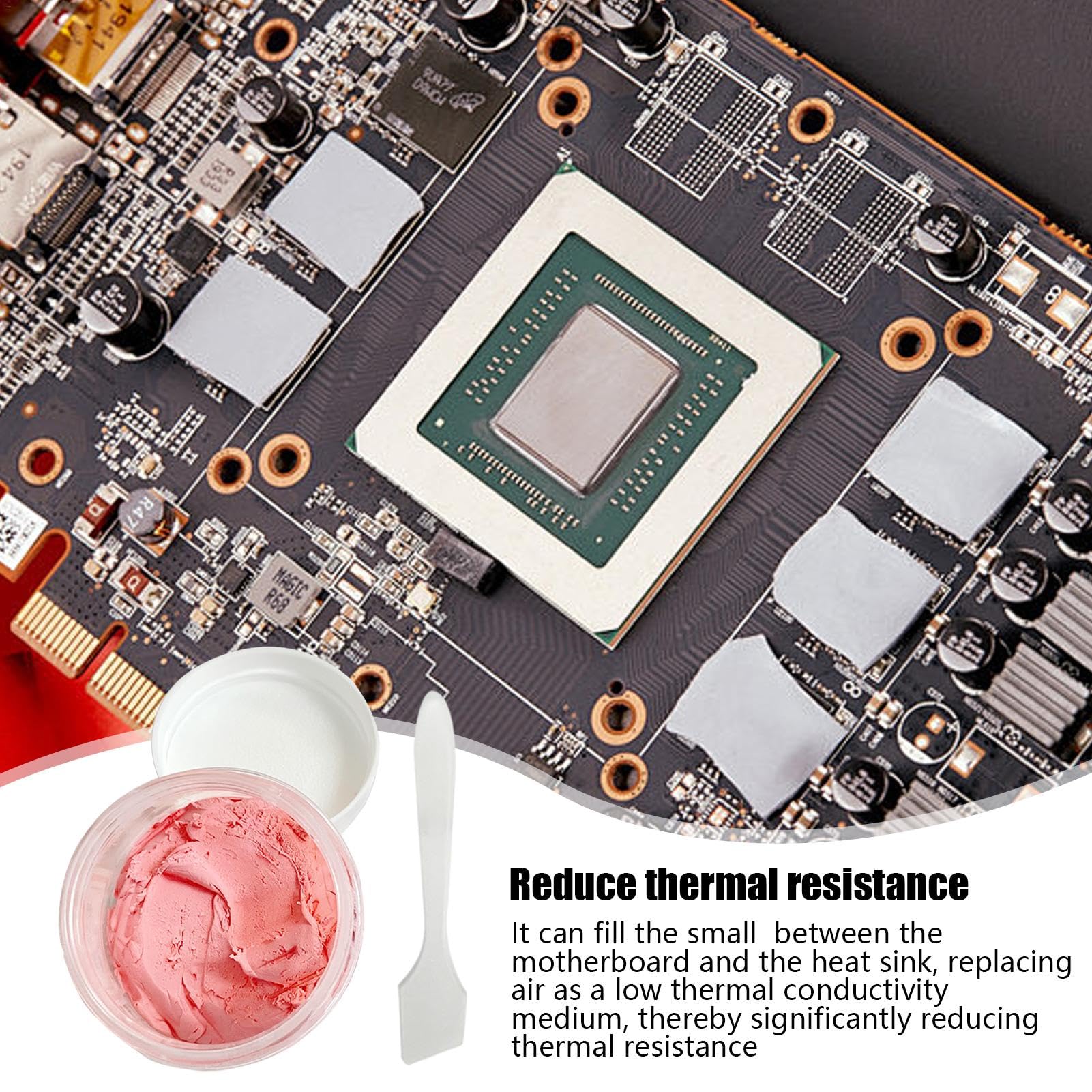 Pasta termica per computer – pasta termica a raffreddamento rapido | spatola termica | Pasta termica efficiente del dissipatore di calore per PC per dispositivi elettronici, computer, laptop, gr