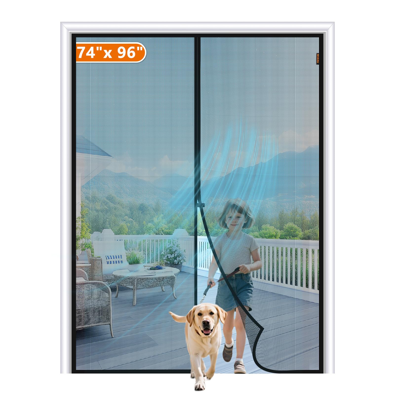 MAGZO Screen Door Magnet, 38 x 82, Durable Fiberglass Mesh with Full Frame Hook&Loop for Entry Doors, Max-Black — Amazon image 17