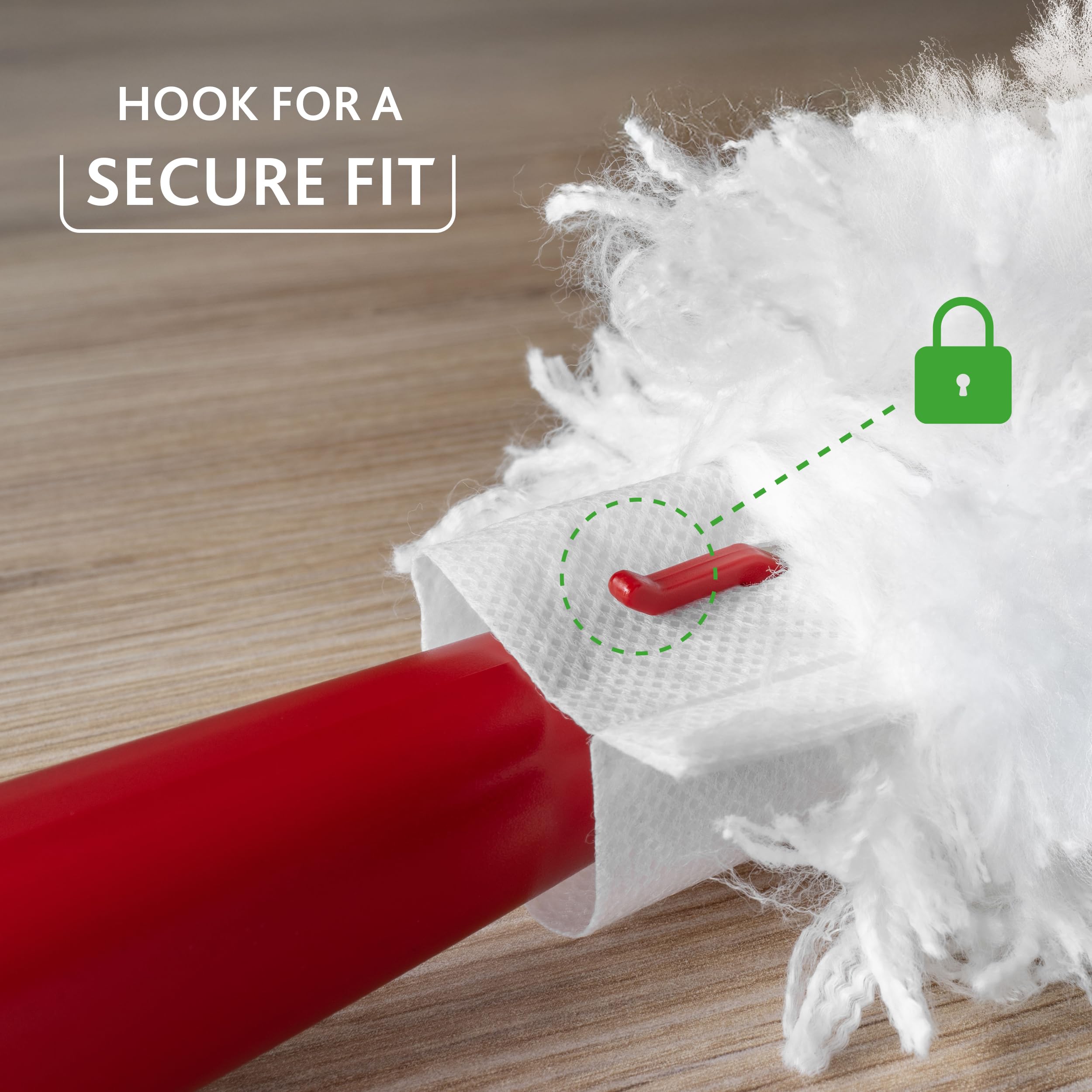 Vileda Flex&Catch kit catturapolvere con manico corto e 15 ricambi | Cattura fino a 3 volte più polvere rispetto ai piumini tradizionali | Gancio per fissare il piumino - 5