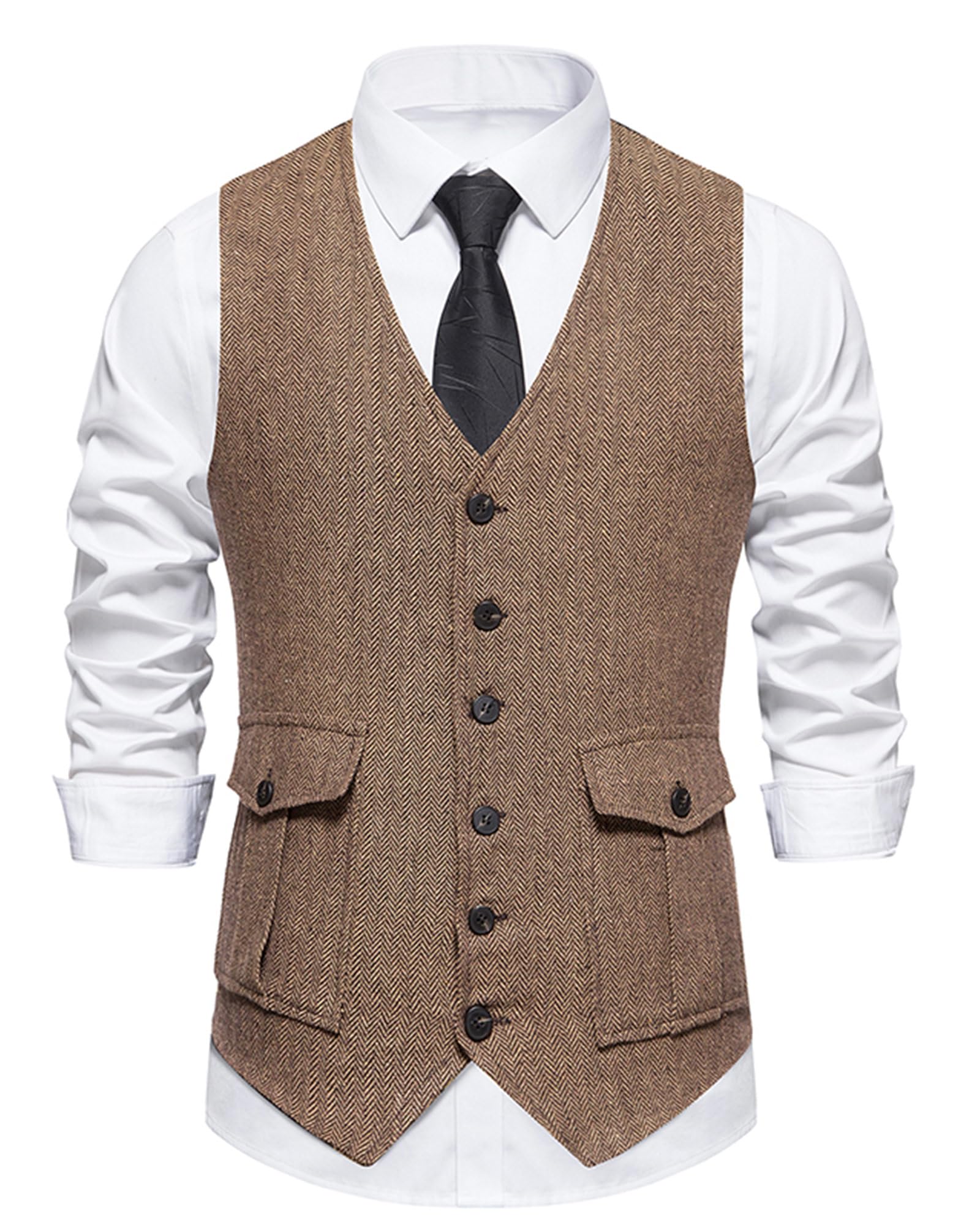 トップス pois Tweed vest MISSGUIDED Tweed Single Breasted Sleeveless Jacket Office Wear