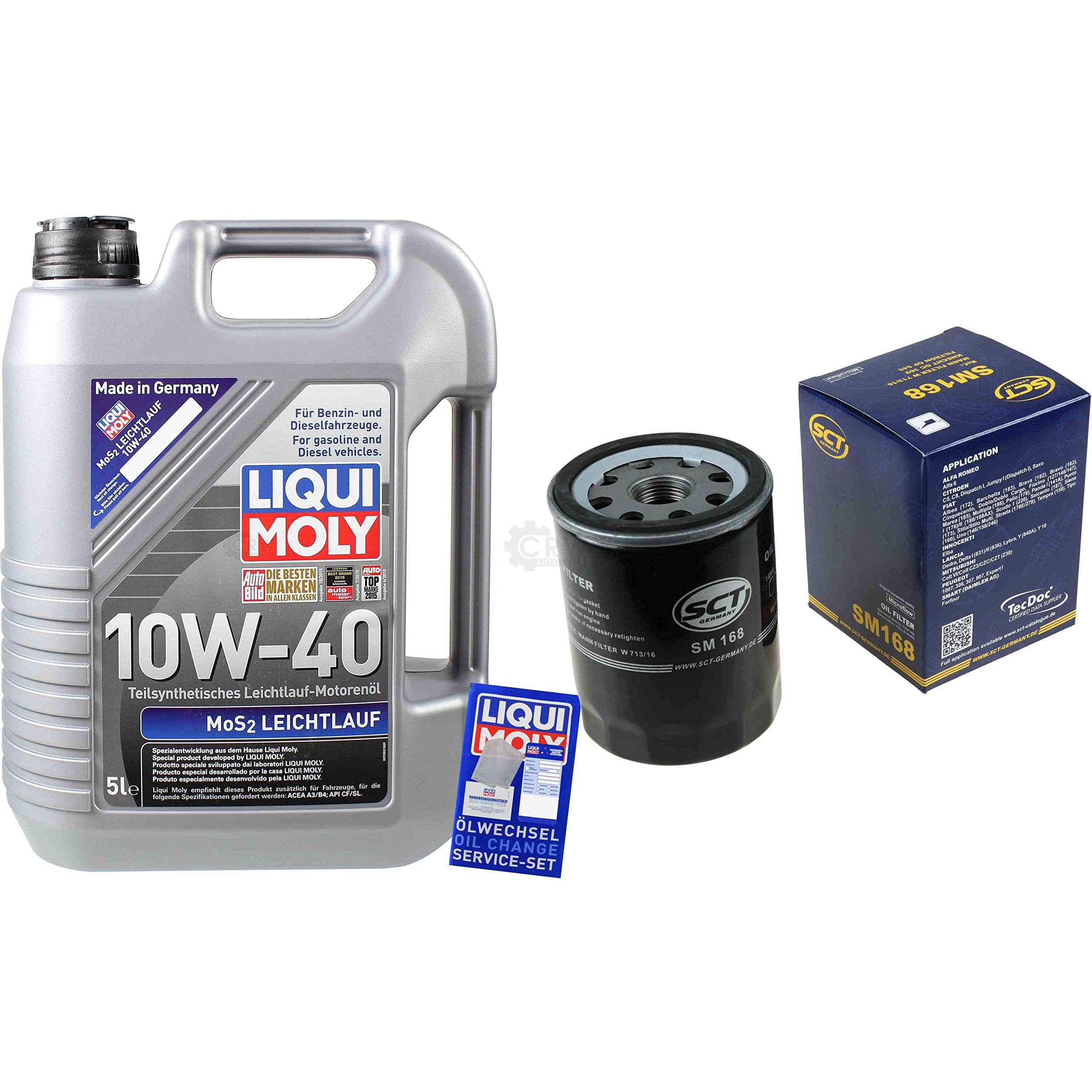 Set di filtri, 5 litri, olio motore MoS2, scorrevole, 10W-40 SCT Germany