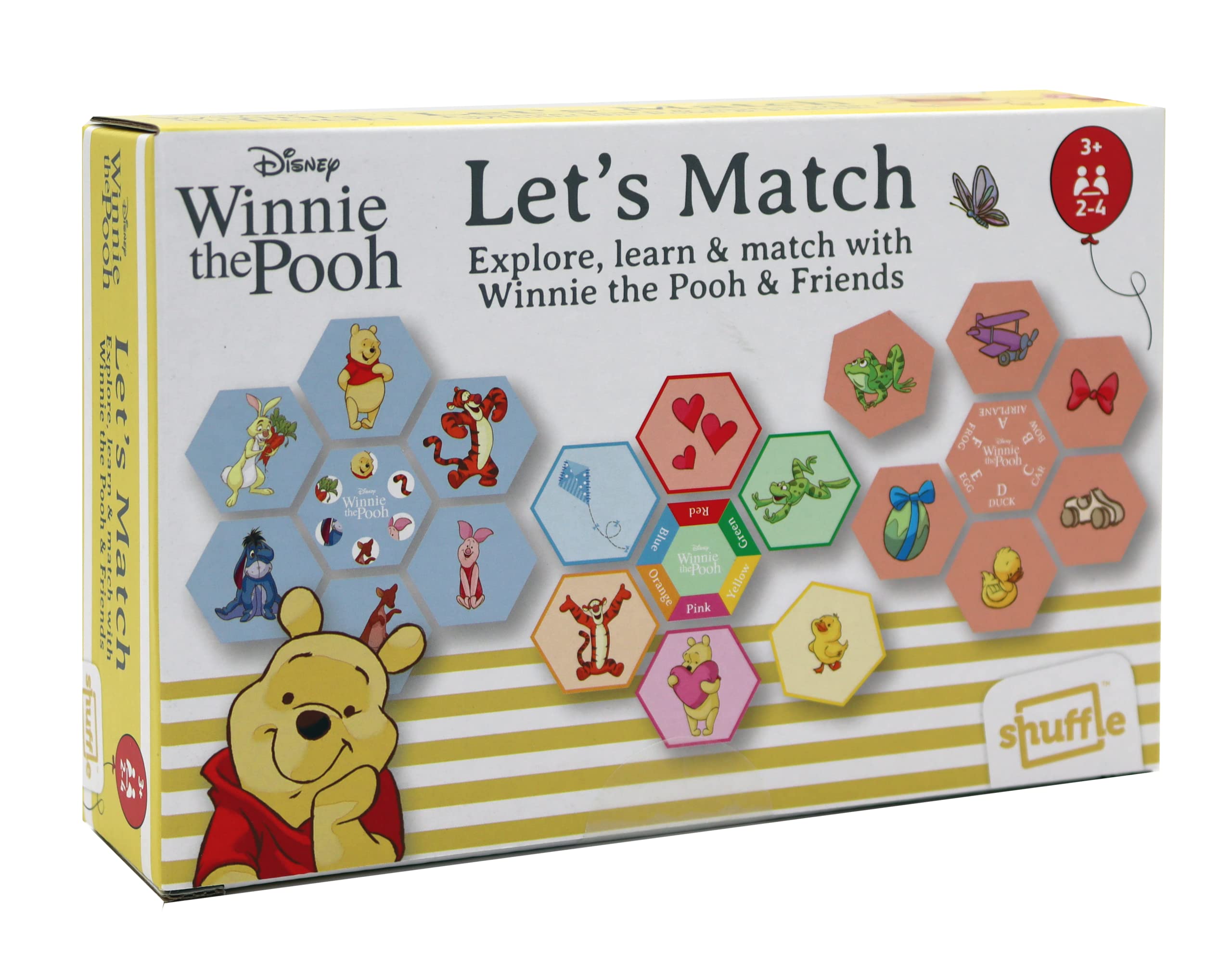 Shuffle Winnie The Pooh Let's Match! Explora, aprende y combina, sin plástico, Adecuado para Mayores de 3 años