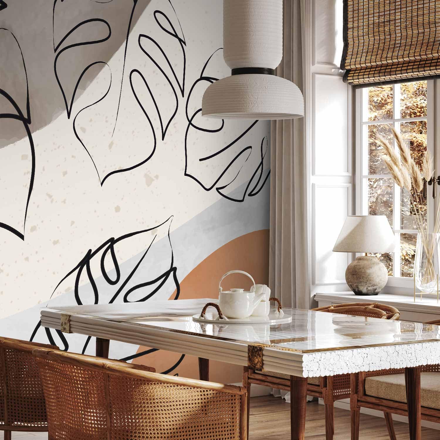 Decorazione Murale Moderna Senza Bolle 400x280 Cm - TNT, Design Botanico,  Facile Applicazione Con Colla Carta Da Parati Foglie Verdi, image size:1500x1500