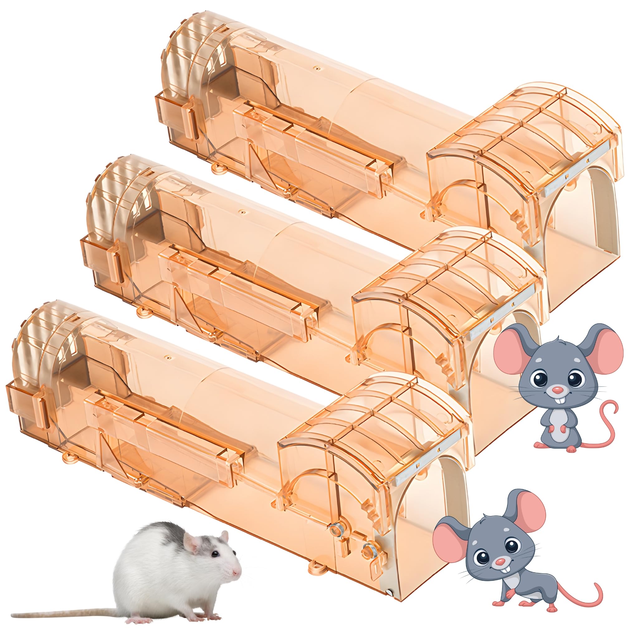 KREPS Mouse Trap | Catch and Release Humane Mouse Traps That Work | Mice Trap No Kill for mice/Rodent Pet Safe (Dog/Cat) Best Indoor/Outdoor House Mousetrap. (Brown P-3)-image-17