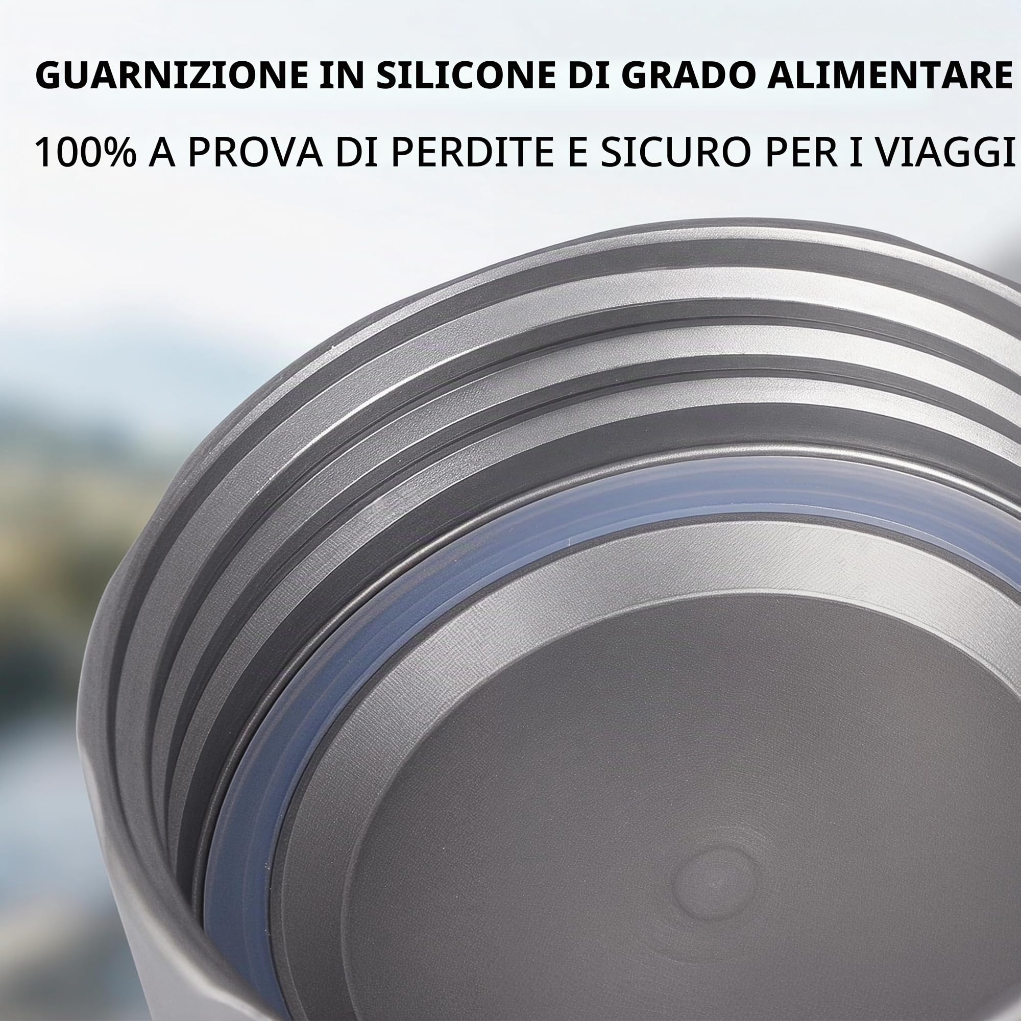 iBasingo 1050 ml, bottiglia d'acqua in titanio per esterni, a prova di perdite, bocca larga, sport, campeggio, tè, caffè, mensa, bollitore per escursioni, arrampicata, corsa Ti3005D