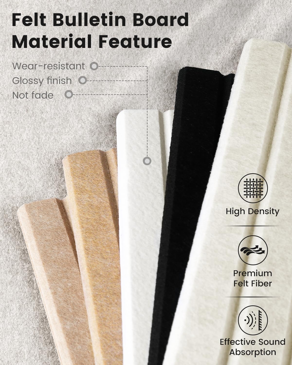 Felt Board 28x20, 0.35" Thick Decorative Felt Pin Board with Nano Adhesive, Large Wall Decor Bulletin Board for Bedroom Living Room Study Office Flower Shop Classroom (White, 28x20 inches) White 28x20 inches