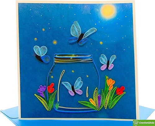 Miniatura 9 de Green Handshake, tarjeta de felicitación con diseño de mariposa en flores, diseño de corazón y hecho a mano.