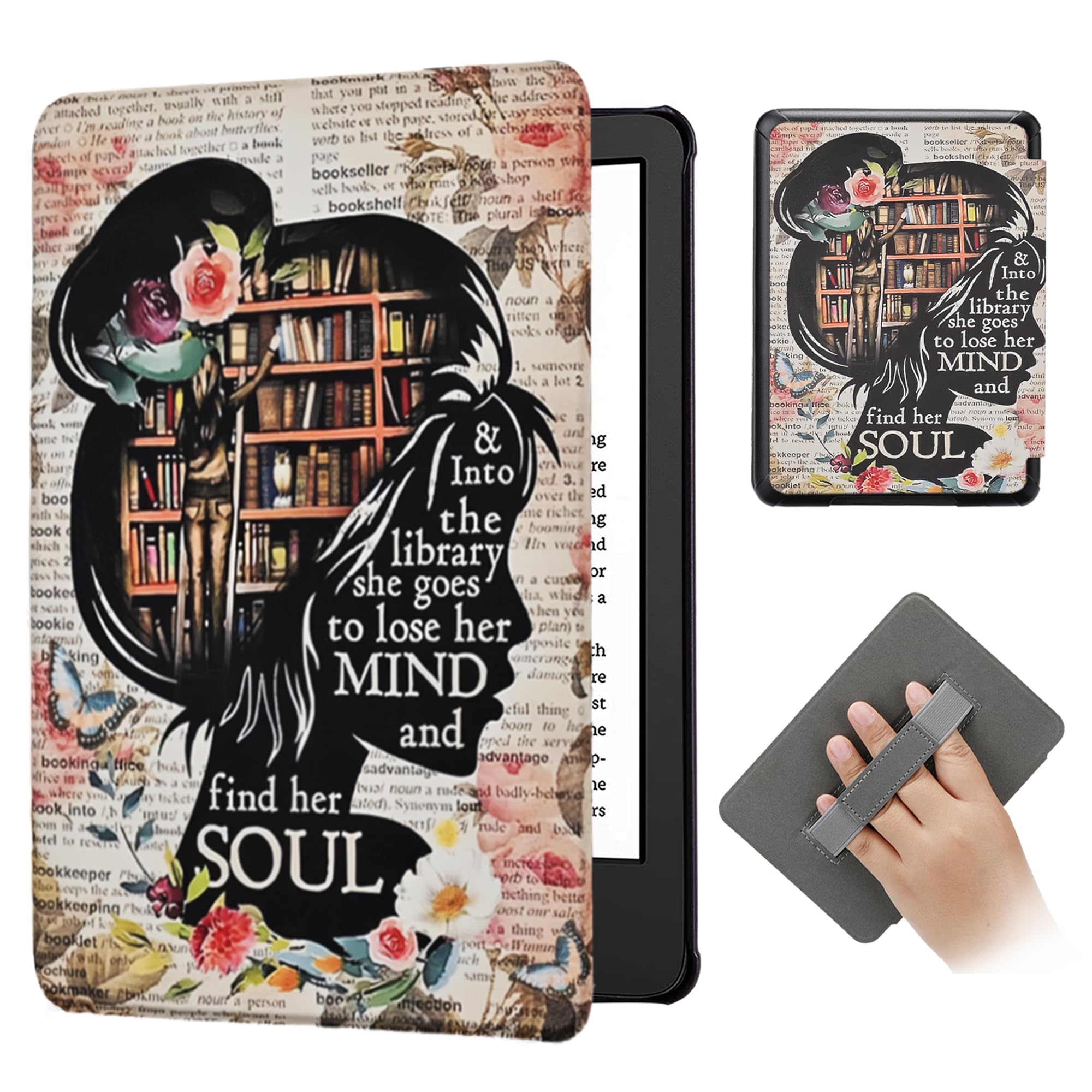SCSVPN Schutzhülle für Kindle 15,2 cm (6 Zoll) Kindle 2024/2022 (11. Generation) – Schlanke Premium-Schutzhülle aus PU-Leder mit Handschlaufe, automatische Wake/Sleep-Funktion für Kindle RS23CV/C2V2L3
