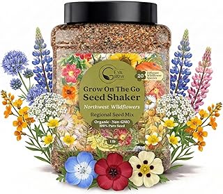Geva Grow Northwest Wildflower Seeds Regional Mix - Organic, Non-GMO - 1...