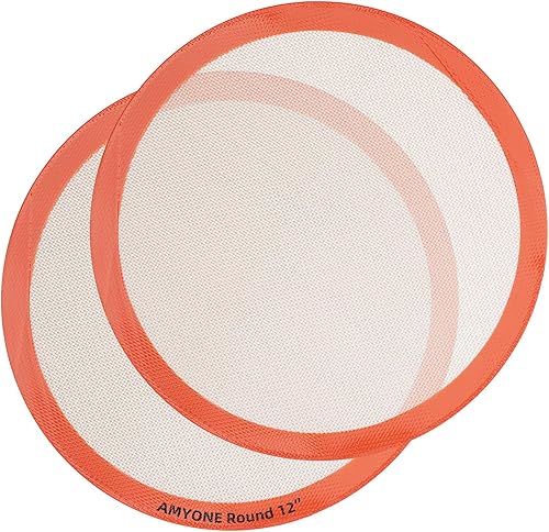 Miniatura 13 de Alfombrillas de silicona para hornear, 2 alfombrillas redondas de silicona para molde de pasteles de 9 pulgadas, antiadherentes reutilizables