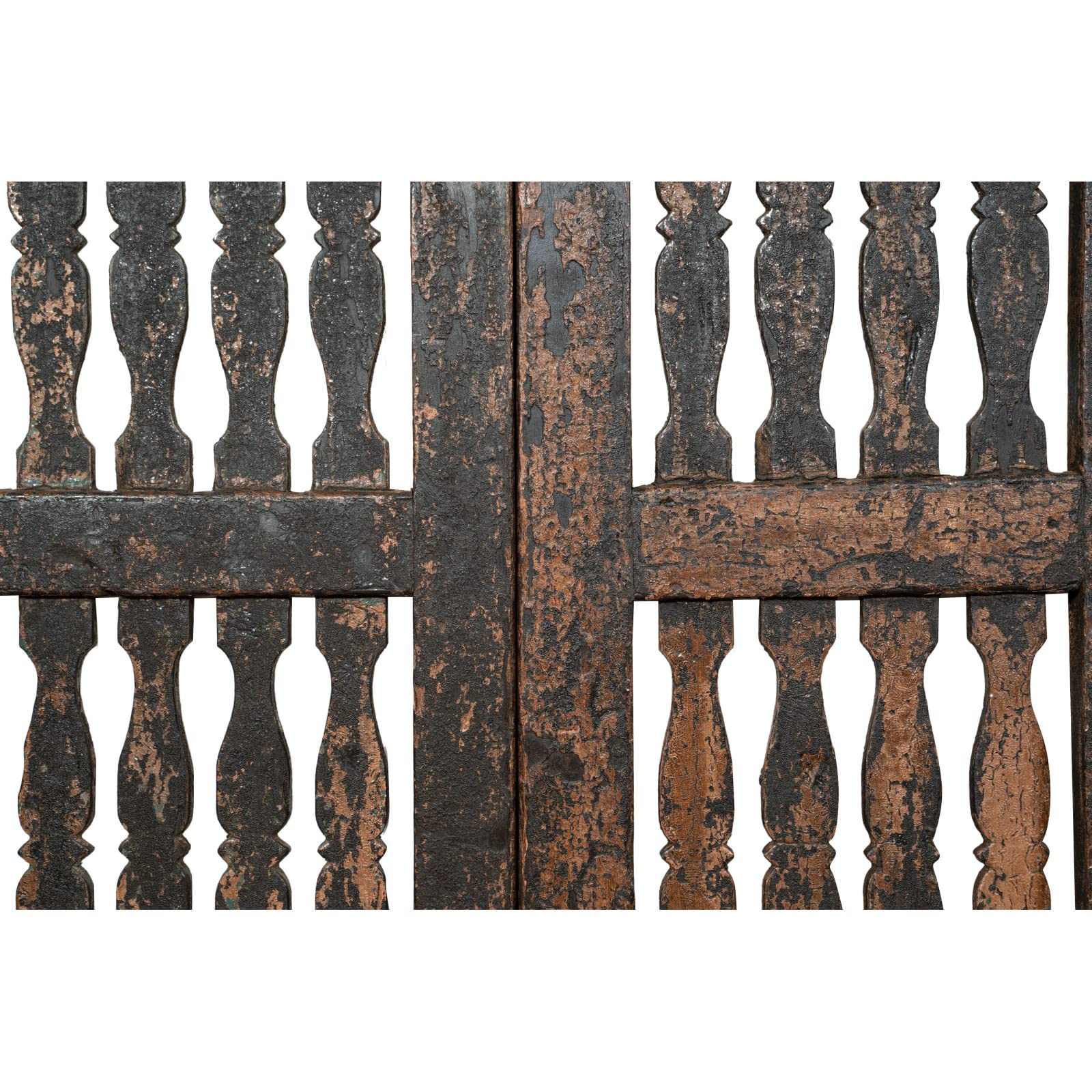 Biscottini Cancelletto in Legno per Esterno 112x4x100 cm | Cancello Giardino con Doppia Anta | Cancelletto Giardino Esterno Vintage restaurato