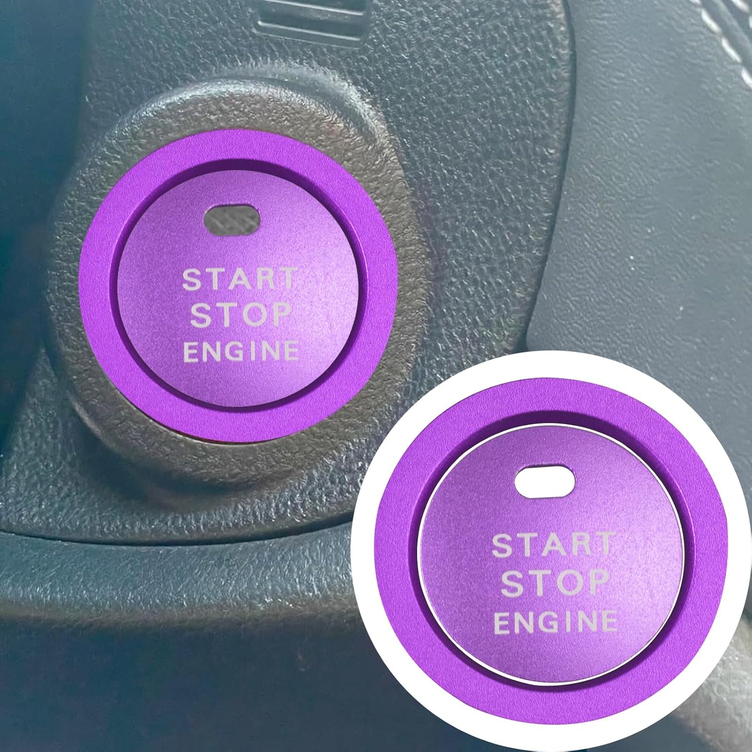 5pcs for Subaru Crosstrek/Impreza 2024-2026, Forester 2025,2026 Legacy Outback 2020-2026, WRX, Ascent Volume Adjustment Knob, Mirror Knob Cover, Start Button Cover/Ring (Purple) image 2