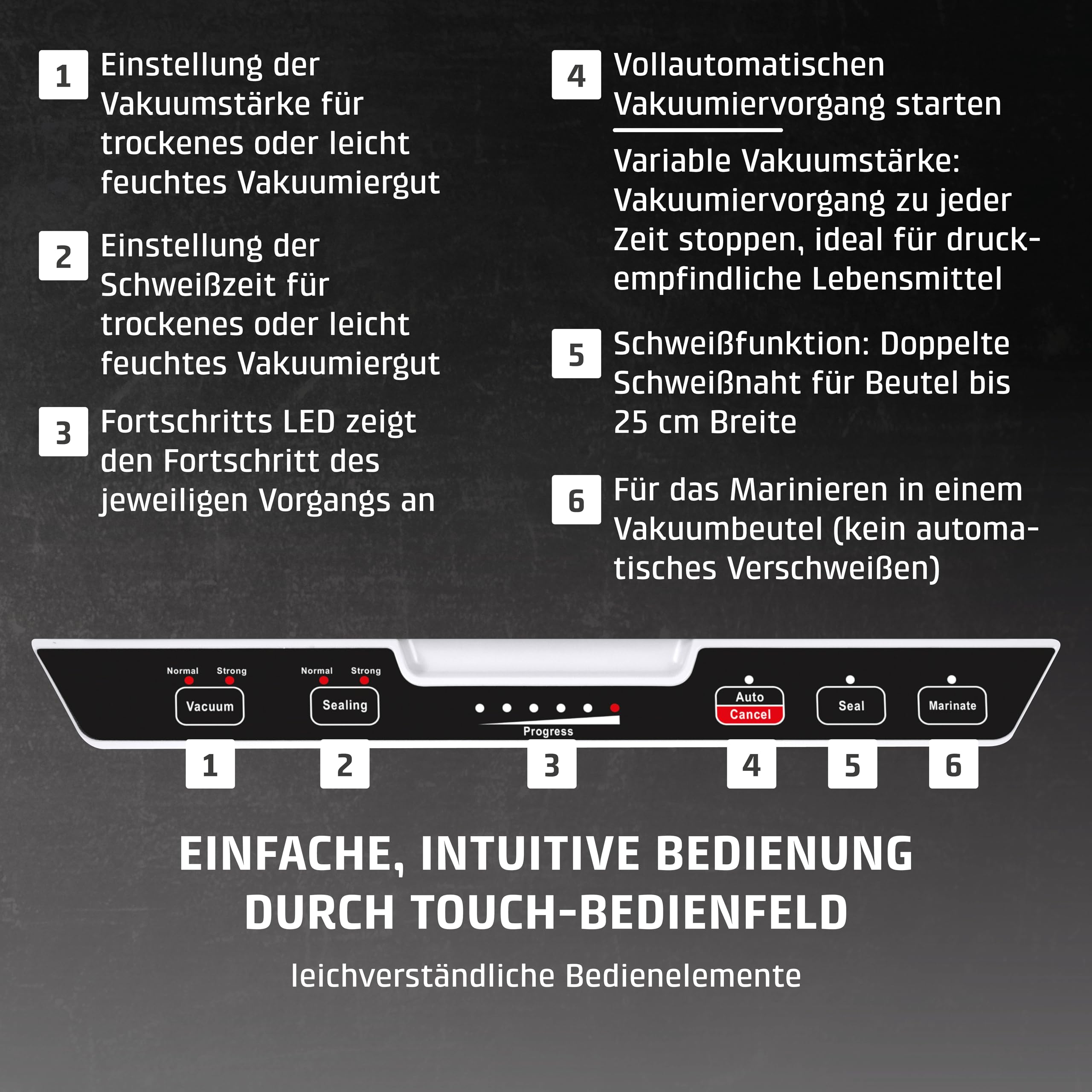 Caso VacuChef 40 - Kammervakuumierer Aus Edelstahl, 3L Vakuumkammer 70 Liter/Minute, Doppelte SchweiÃŸnaht, Einstellbare Vakuum- Und SchweiÃŸzeit, 1417