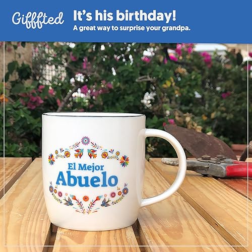 Miniatura 8 de Triple Gifffted Taza de café del mejor abuelo del mundo, El Mejor Abuelo Ideas de regalos en español para Navidad, Día del Padre, Navidad,