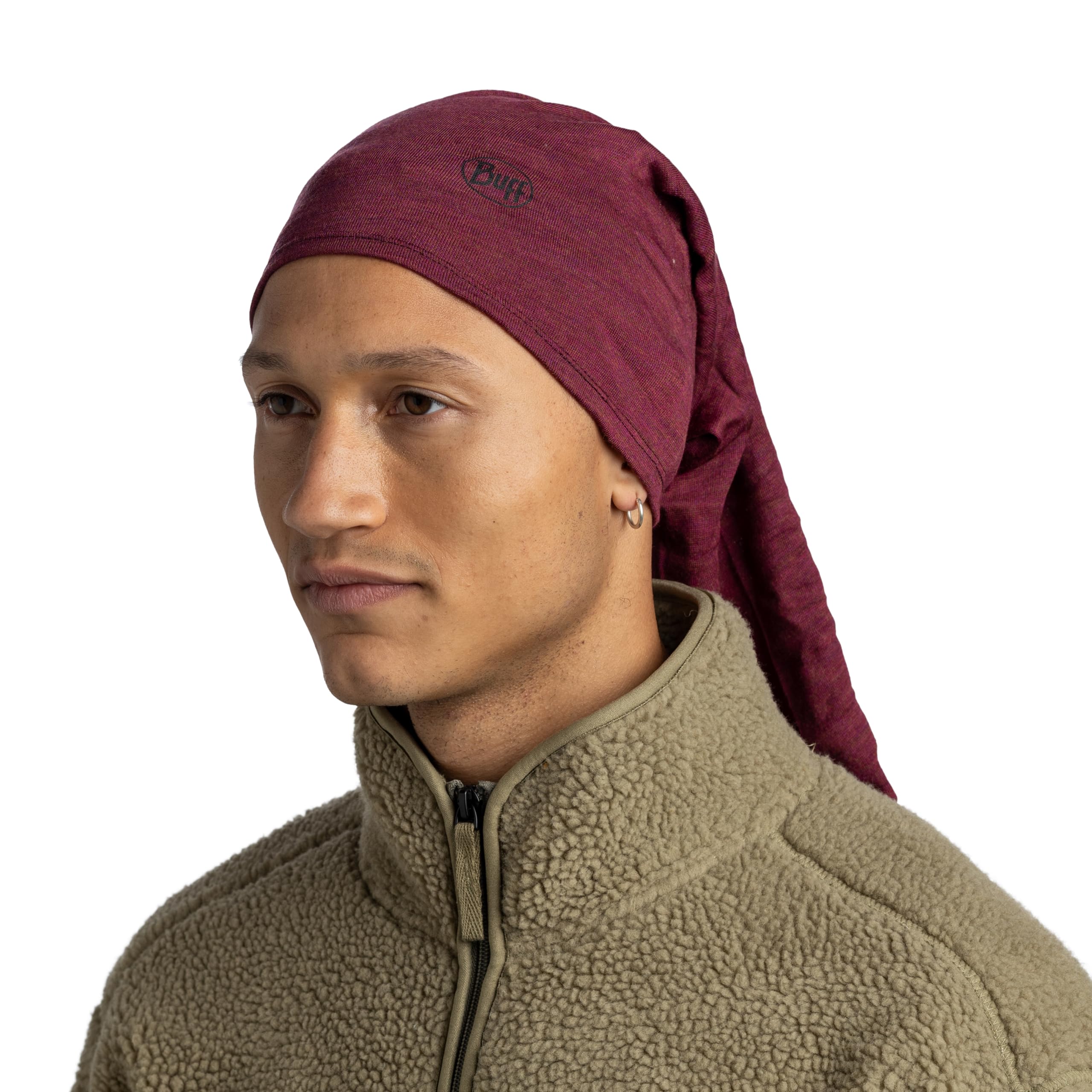 BUFF| Komin Merino Midweight Wielofunkcyjny szalik 100% wełny merino, wędrówki, na świeżym powietrzu, zrównoważona, lekka Mężczyzna Kobieta Uniwersalny rozmiar Czerwony