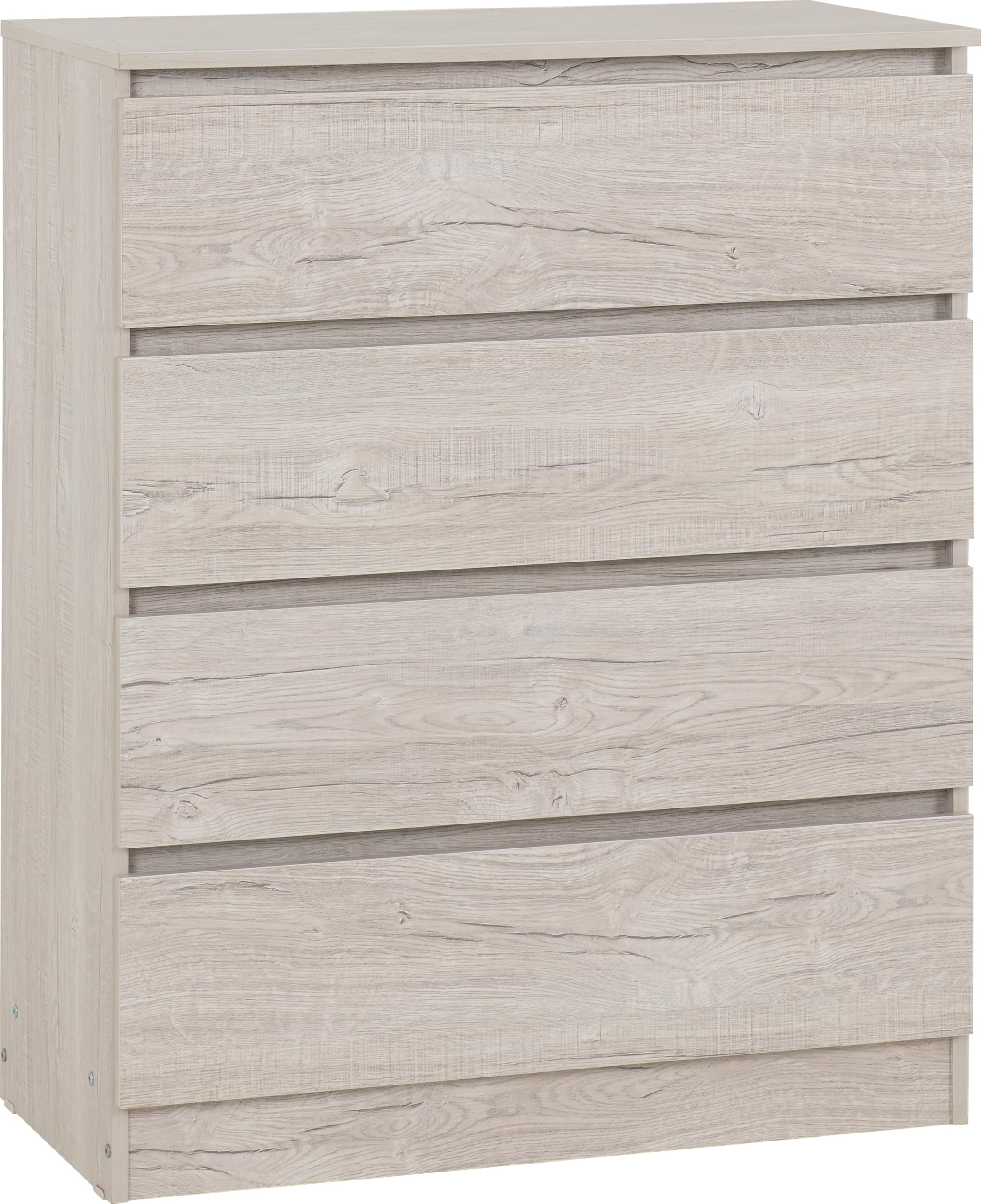 Seconique Malvern 4 Drawer Chest In Beige Urban Snow Finish Recessed Handles from B&Q