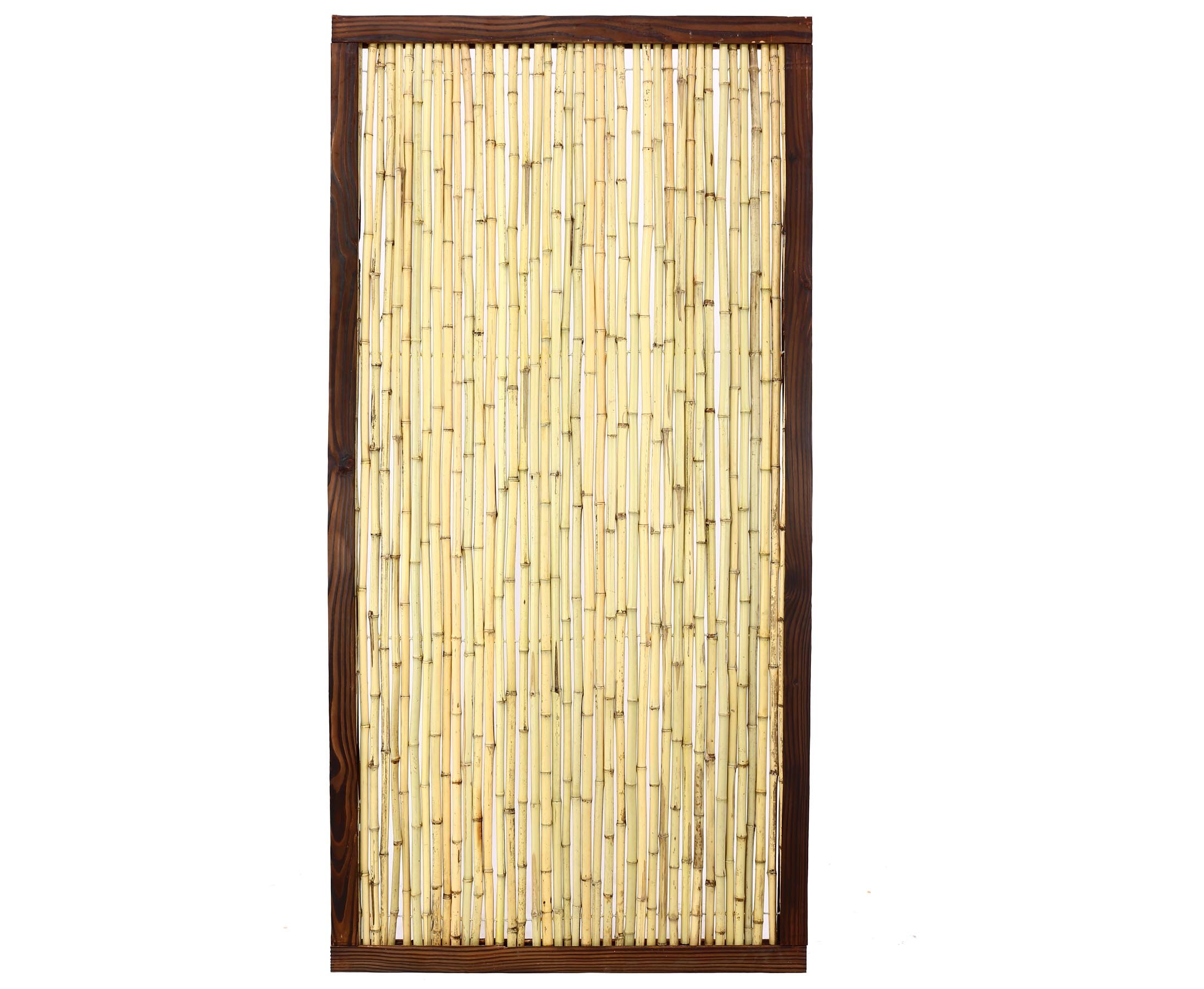 Bambuszaun KohSamui2 – 120x120 Cm, Mit Hellem Holzrahmen, Sichtschutz Für Garten & Terrasse