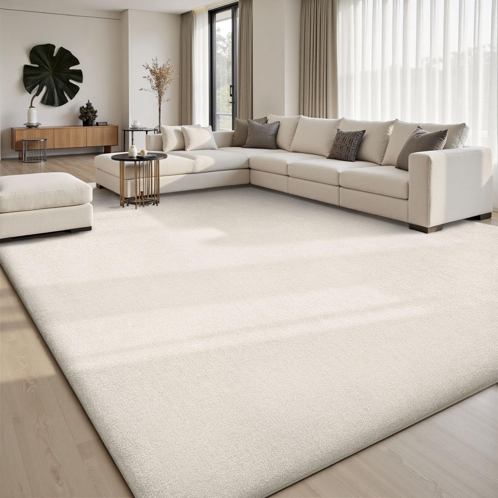 Sour Lemon 10x14 Milky White Plush Rug