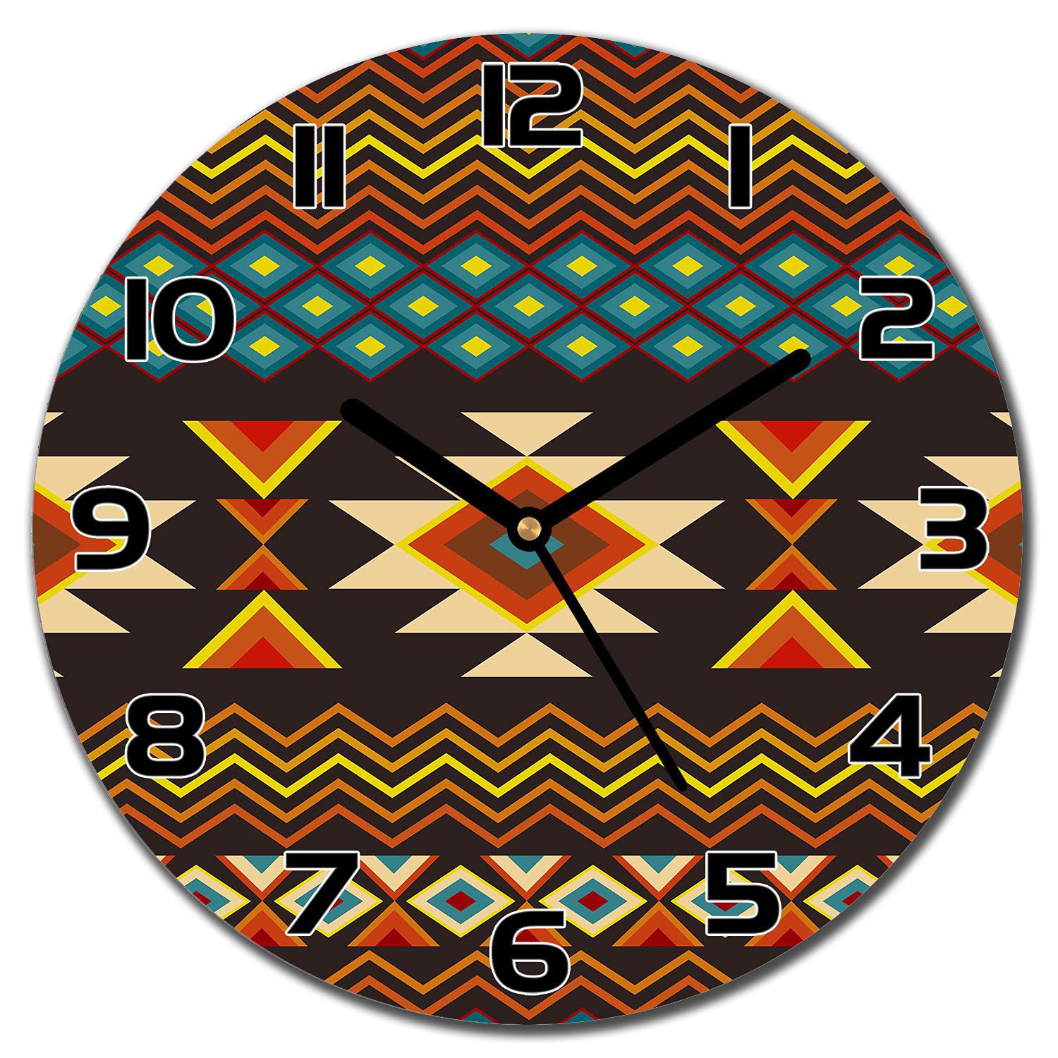 Horloge en verre ⌀ 30 cm cuisine salon horloge murale brune