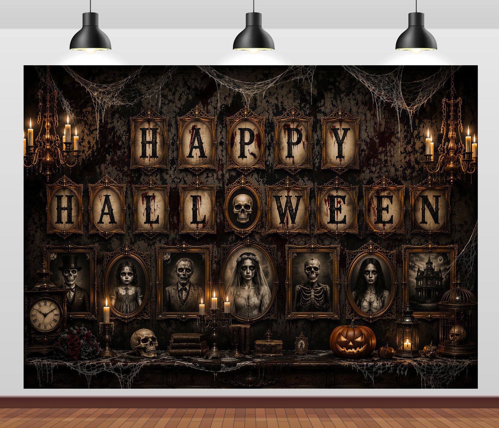 10x8FT (3x2.5m) Ritratti Lettere Happy Halloween Sfondo Fotografico