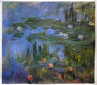 Water Lilies 1914-5 - Claude Monet hand-painted oil painting reproduction,garden water lily pond,reﬂection of sky and trees large wall art