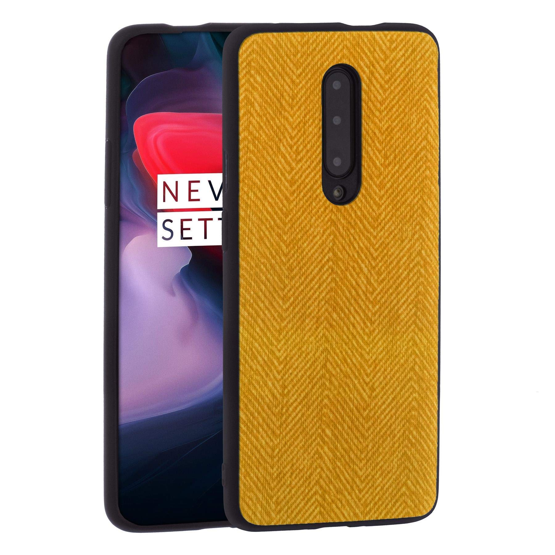 Canvas Z Custodia In Plastica Con Texture Gommata Per OnePlus 7 Pro – Paraurti In TPU – Ricarica Wireless – Colore Rosa Scuro