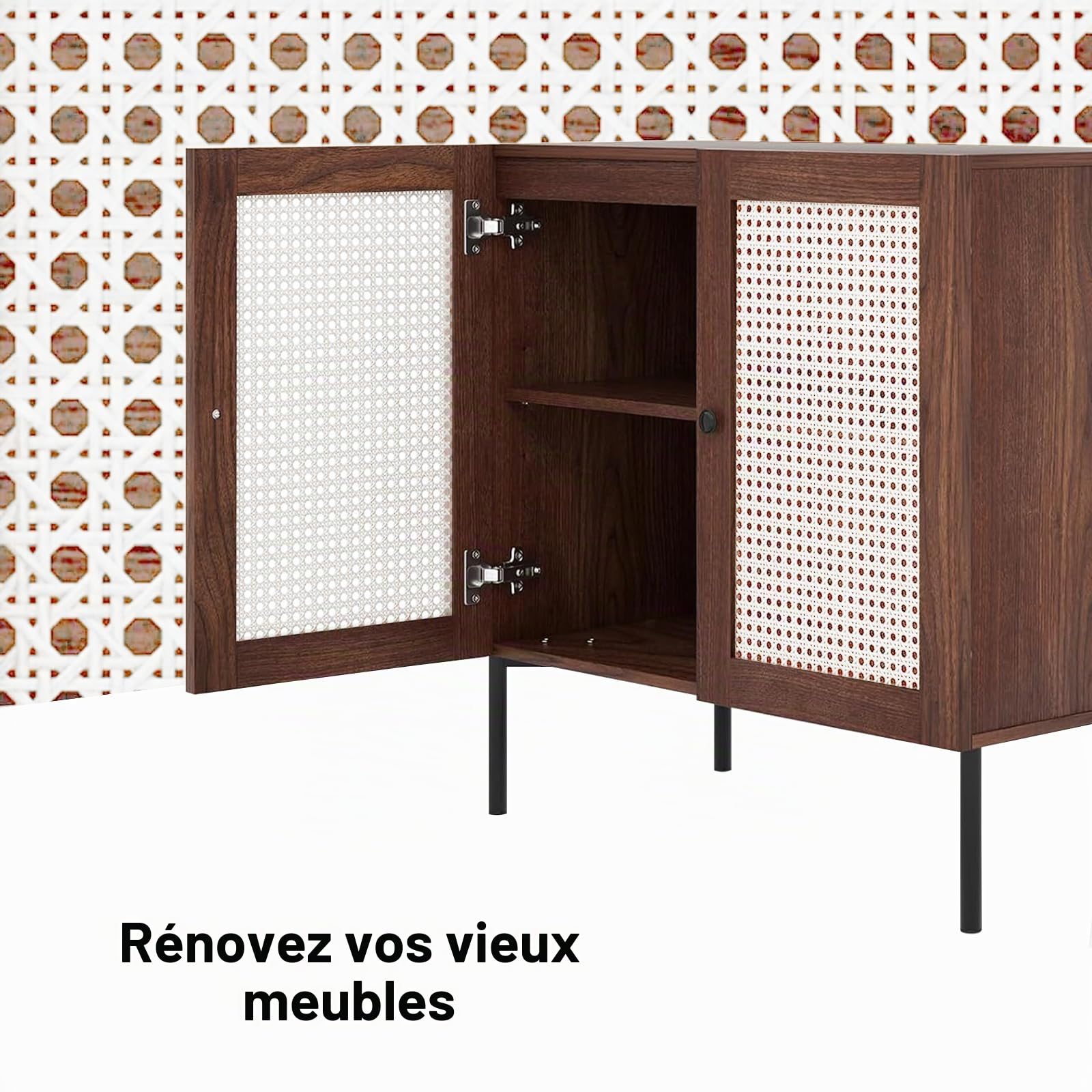 selliner Cannage Rouleau Blanc 60x100CM, Cannage Rotin en Plastique PE, Matériau Résistant aux Intempéries et Antimoisissure Pour Mobilier de Jardin, Tressage de Chaises DIY, Décoration Intérieure
