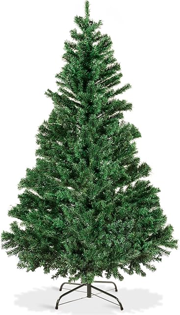 Marjar Artificial Christmas Tree Decorations 6ft with 800 Tips,Metal Stand,for Indoor and Outdoor Xmas Home,Office,Party Decoration