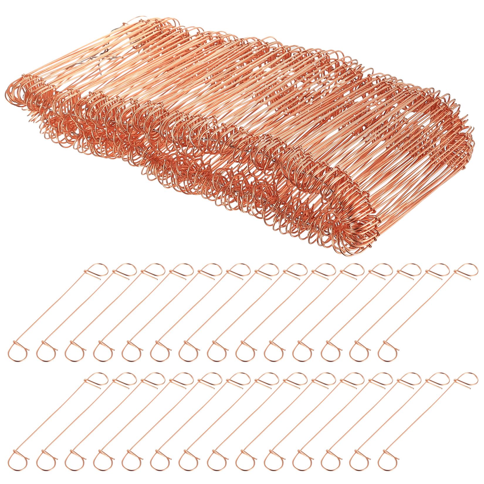 ANBEEISS 250 Pcs Rebar Reinforcing Mesh Loop Ties, 1mm x 100mm/3.94" Double Loop Twist Reinforcing Bar Wire Ties, Heavy Duty Steel Rebar Tie Wire for Concrete Garden Fences & Potato Bags