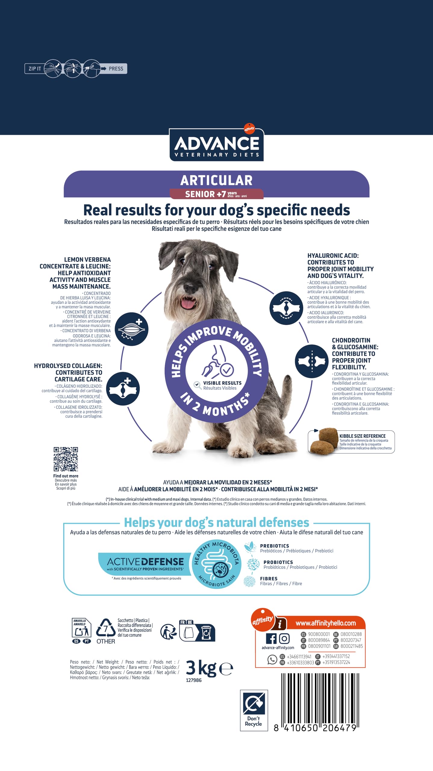 Advance Veterinary Diets Articular Care Senior - Croquettes pour Chiens Âgés ayant des problèmes articulaires - 12kg (L'emballage peut varier)