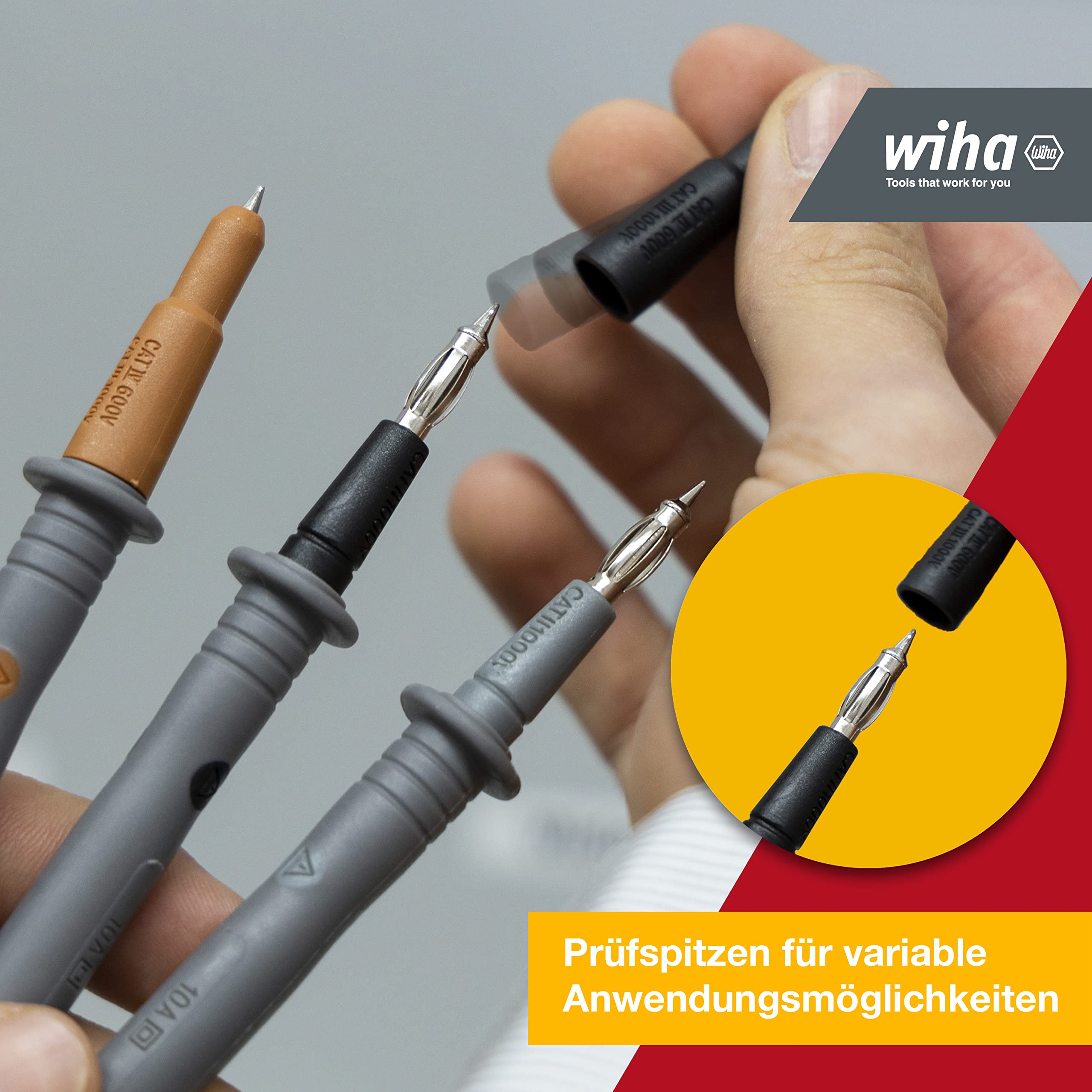 Wiha Drehfeldrichtungsanzeiger 100 - 700 V AC, CAT IV I 3 Phasen mit nur einer Prüfung I LED-Anzeige (45221)