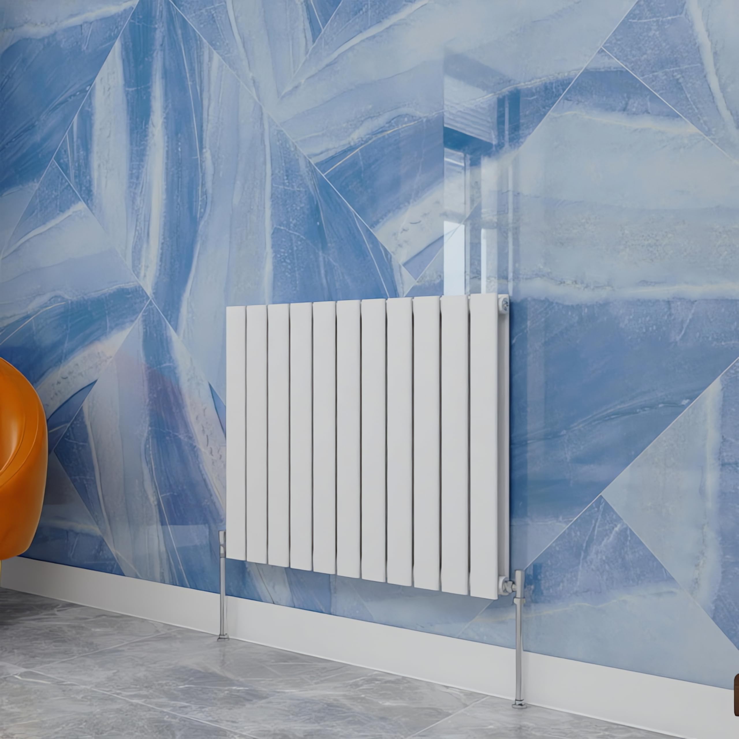 Simple Bathrooms White Central Heating Radiator,600X748mm Horizontal Flat Double Panel Column Energy-Efficient For Morden Multi-Scene