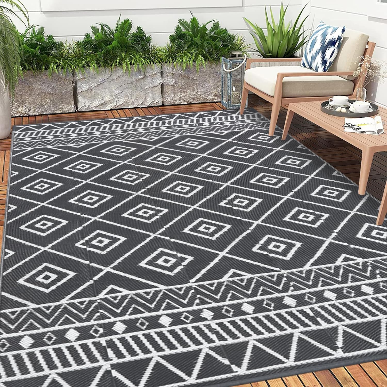 Enyhom Extra Large Outdoor Area Rug 180 x 270 cm, Durable Outdoor Patio Carpets, Outside Camping Rugs for Garden, Reversible Picnic and Beach Area Rug for Balcony Deck Backyard Front Porch Hiking Enyhom Extra Large Outdoor Area Rug 180 x 270 cm, Durable Outdoor Patio Carpets, Outside Camping Rugs for Garden, Reversible Picnic and Beach Area Rug for Balcony Deck Backyard Front Porch Hiking