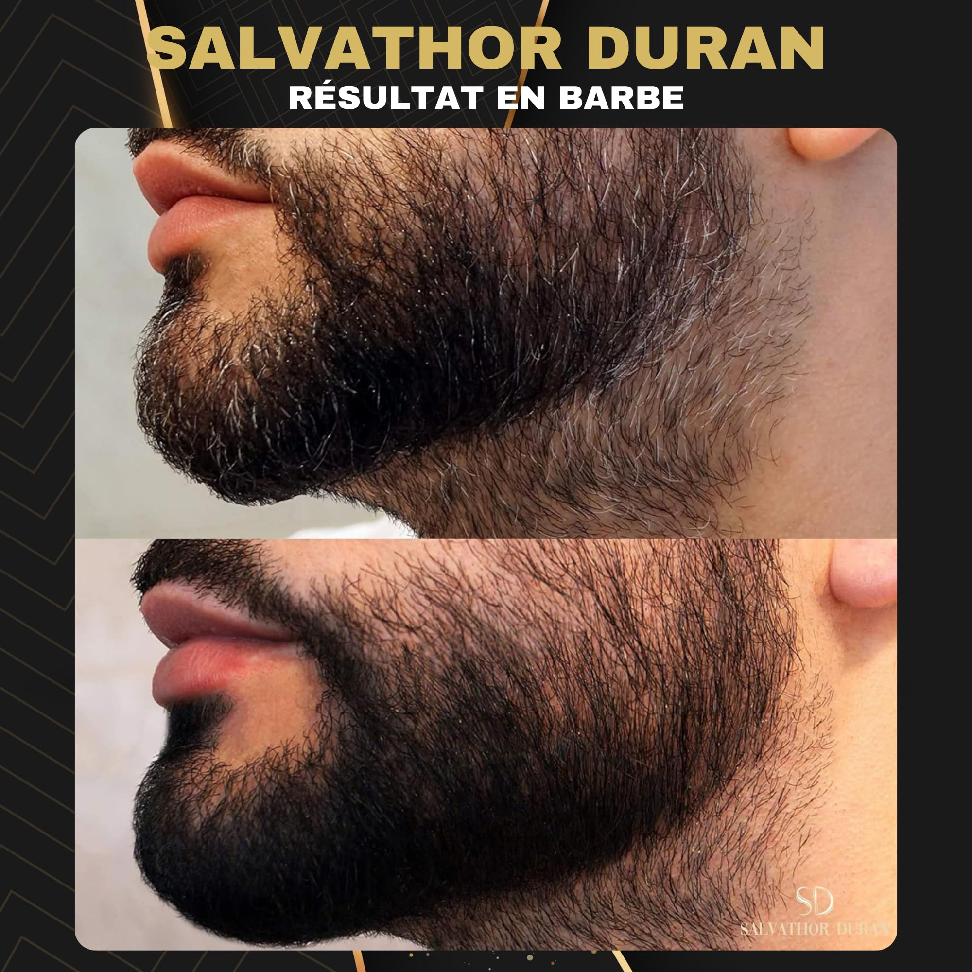Shampoing Colorant - Teinture Barbe Homme - Teinture Barbe - Shampoing Colorant Noir - 40 Applications - Salvathor Duran - 500 ml