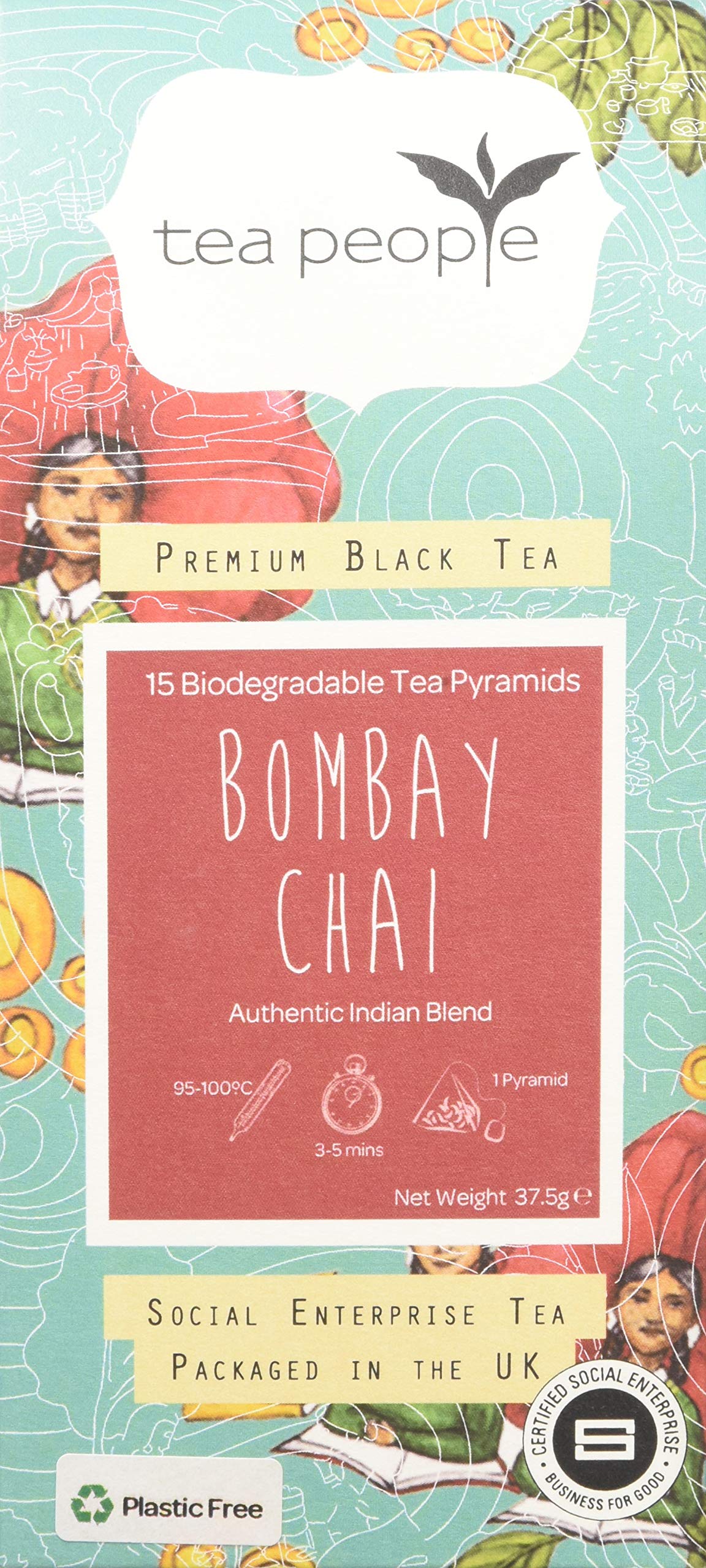 Tea People Bombay Chai, 15 Tea Pyramids in Retail Pack