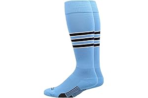 Dugout 3-Stripe Columbia Blue Softball Socks