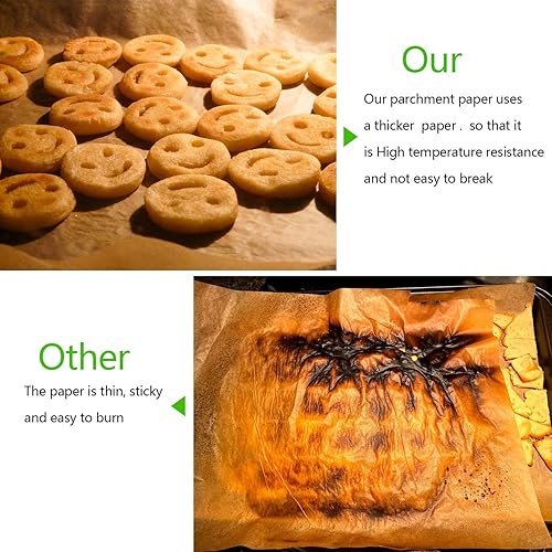 Miniatura 5 de Revestimientos de papel pergamino para freidora de aire, 190 piezas de 8.5 pulgadas, forros cuadrados perforados compatibles con papel pergamino,