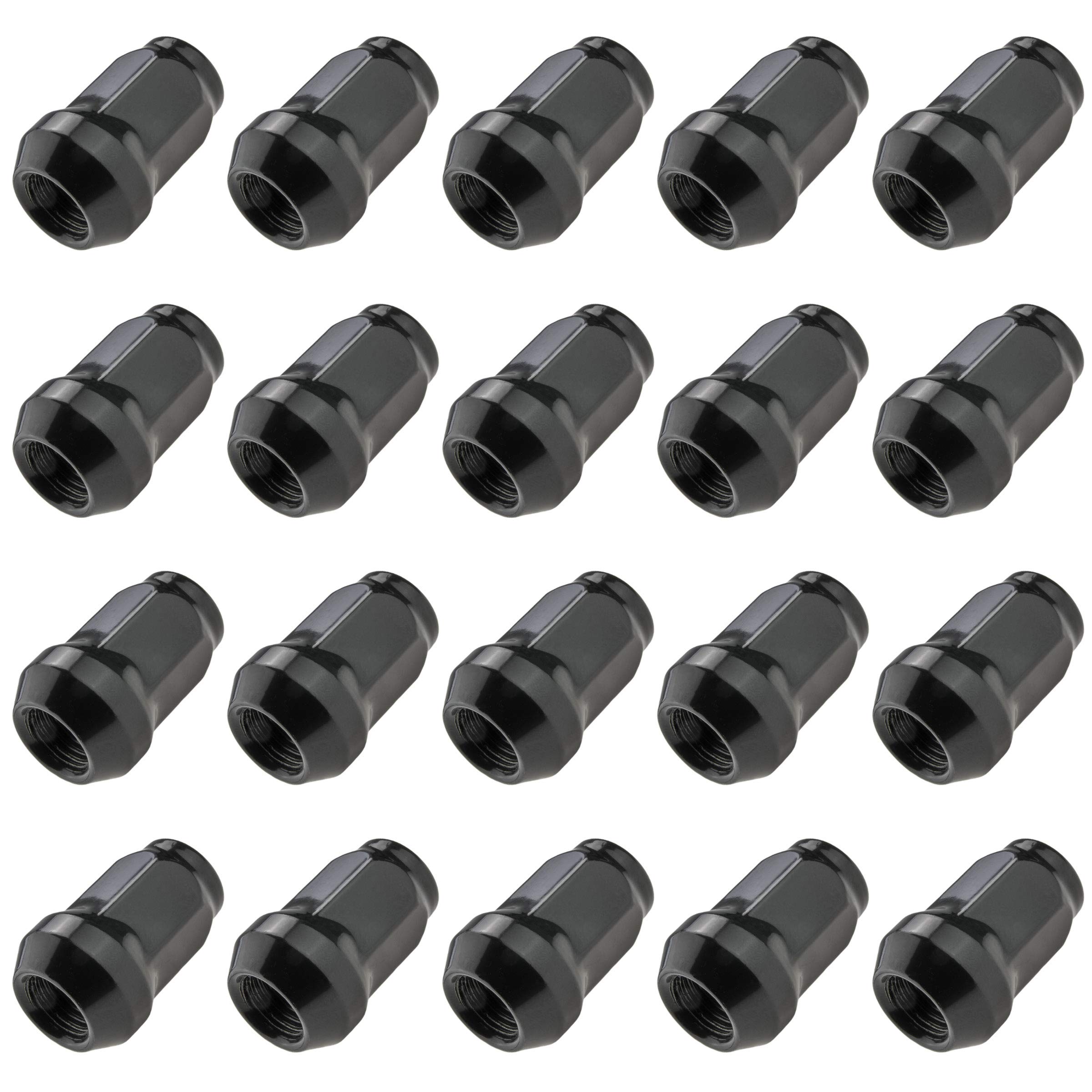 20x Radmuttern M12x1,5 Geschlossen Rad Mutter für Stahlfelgen Alufelgen Schwarz Chrom SW17