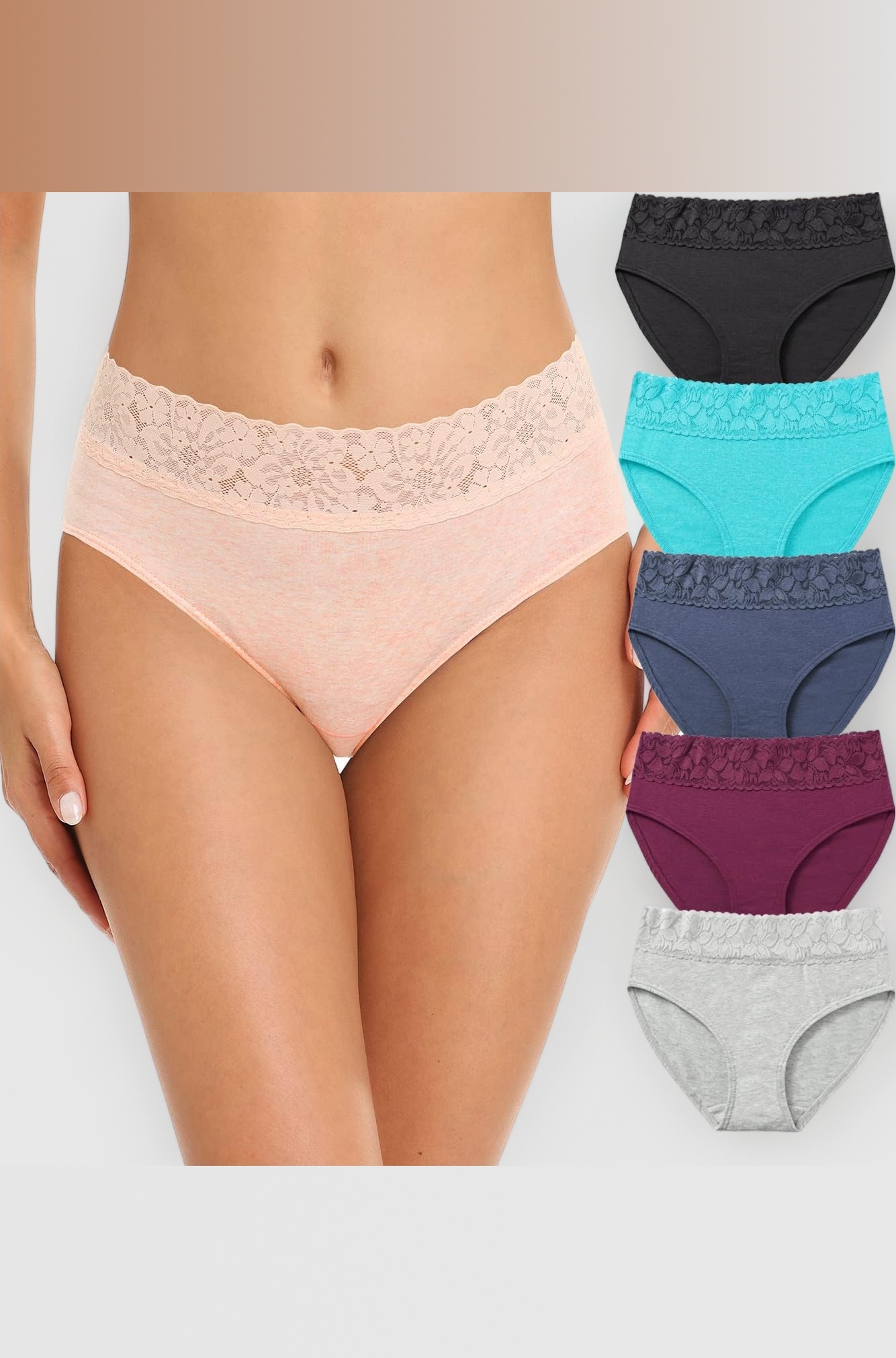 Womens Underwear Cotton Bikini Panties Lace Soft Hipster Panty Ladies Stretch Full Girls Briefs (Multicolor)