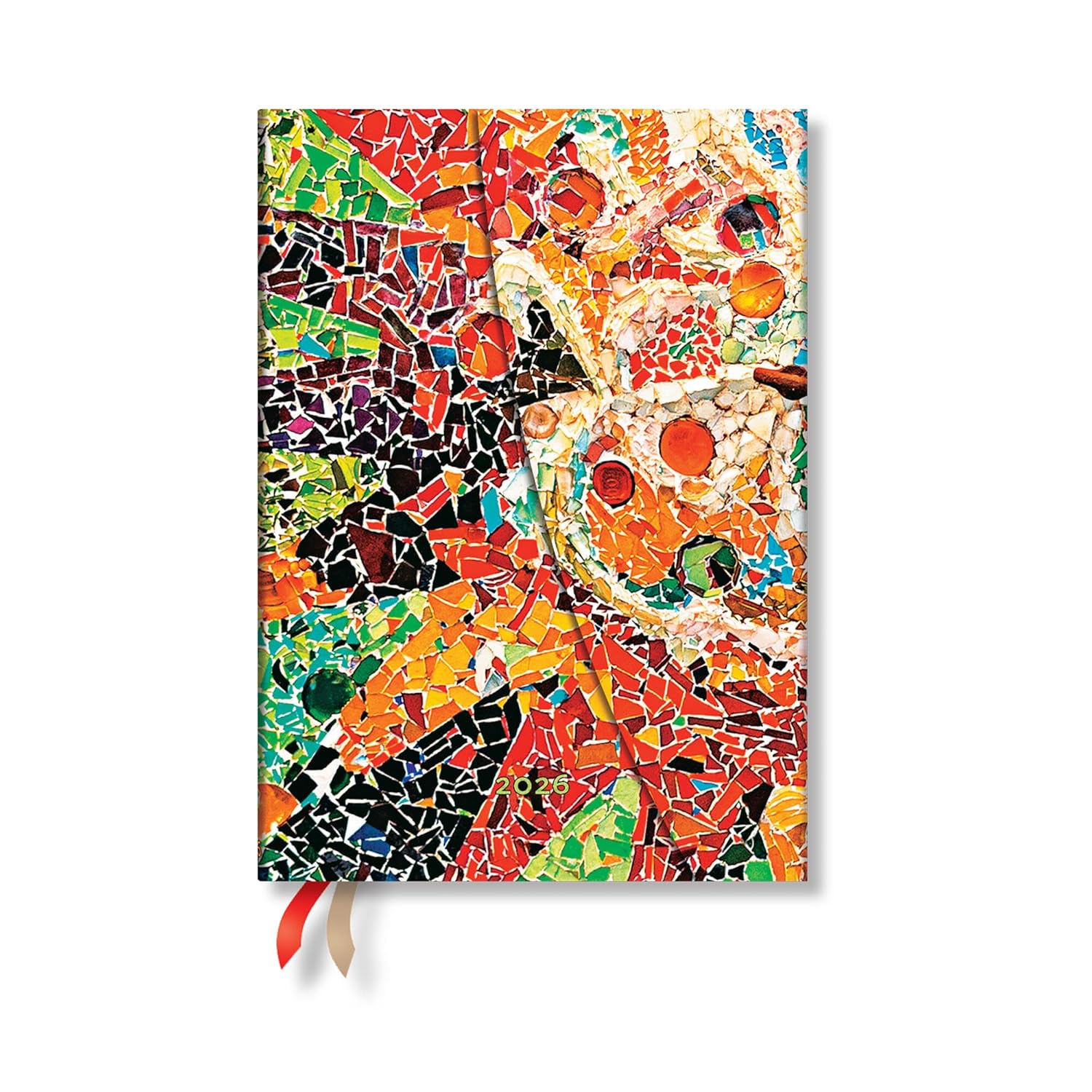 Paperblanks | 2026 Gaudi's Sun | Gaudi's Mosaics | 12-Month Planner | Midi | Horizontal | Wrap | 160 Pg | 100 GSM