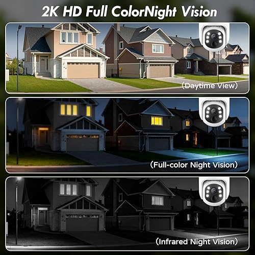 Miniatura 8 de Cámaras de seguridad celular 4G LTE cámara de seguridad inalámbrica para exteriores, visión en vivo de 360 anillos con tarjeta SD de 32 G,