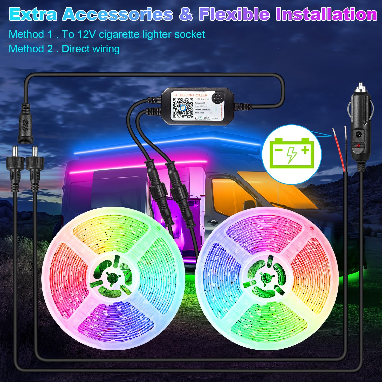 Snapklik TENDIST RV Awning Led Lights Strip 12V RGB Camper snapklik-tendist-rv-awning-led-lights-strip-12v-rgb-camper