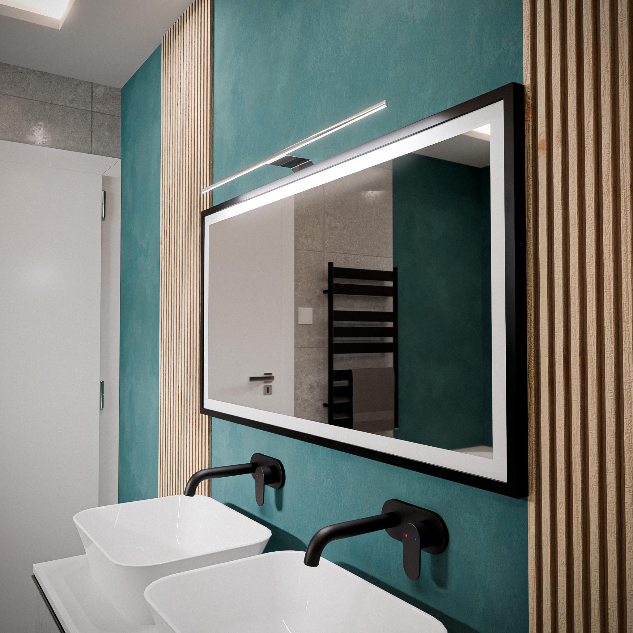 kalb Eloria LED Spiegelschrankleuchte mit 230V Energiebox, 12V DC, Neutralweiß, Spiegelschrank Beleuchtung LED, Aufbauleuchte für Badezimmerschrank, Licht für Spiegelschrank