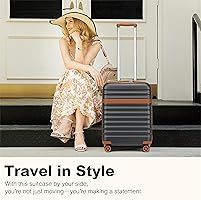 Kono Koffer Hard Shell Lichtgewicht ABS Reiskoffer Handbagage Trolley met 4 Spinner Wielen & TSA Lock, Koraal Roze, 28 Inch, Modieus